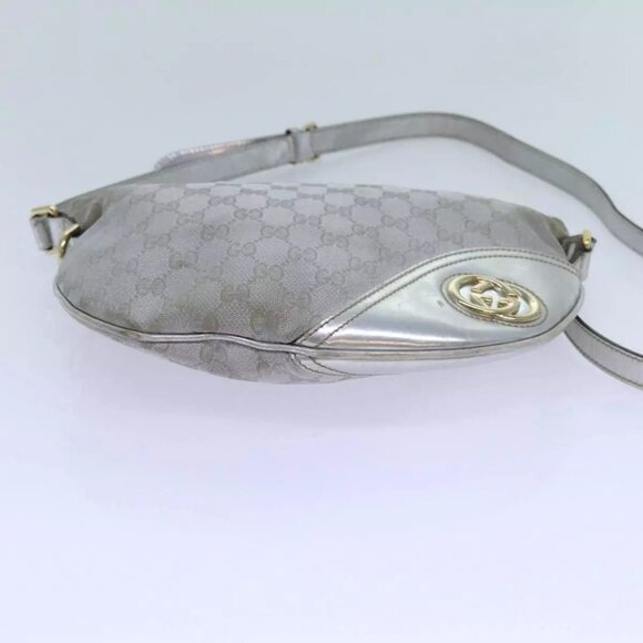 GUCCI GG Canvas Shoulder Bag Silver Auth 71301 - Picture 6 of 16